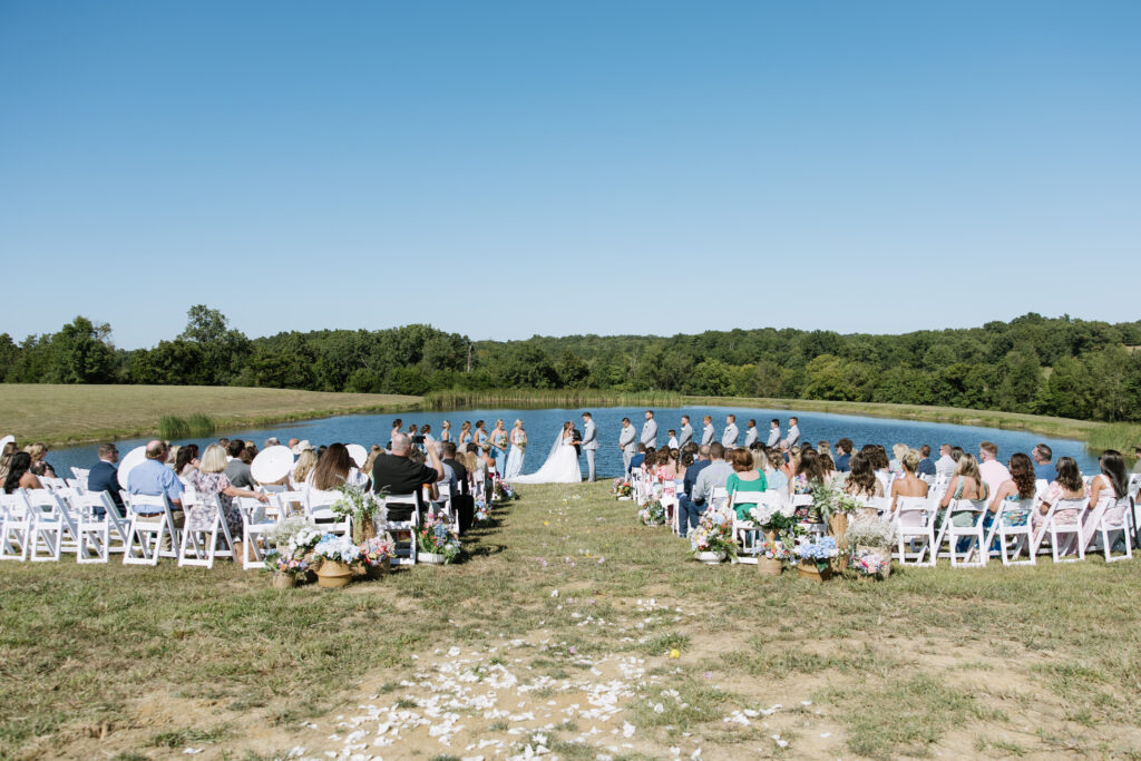 Willstone Acres Outdoor Wedding Ceremony Chairs and Guests